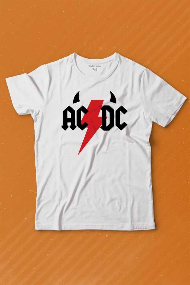 AC DC Alternatif Doğru Akım Music Devil Baskılı Çocuk Tişört