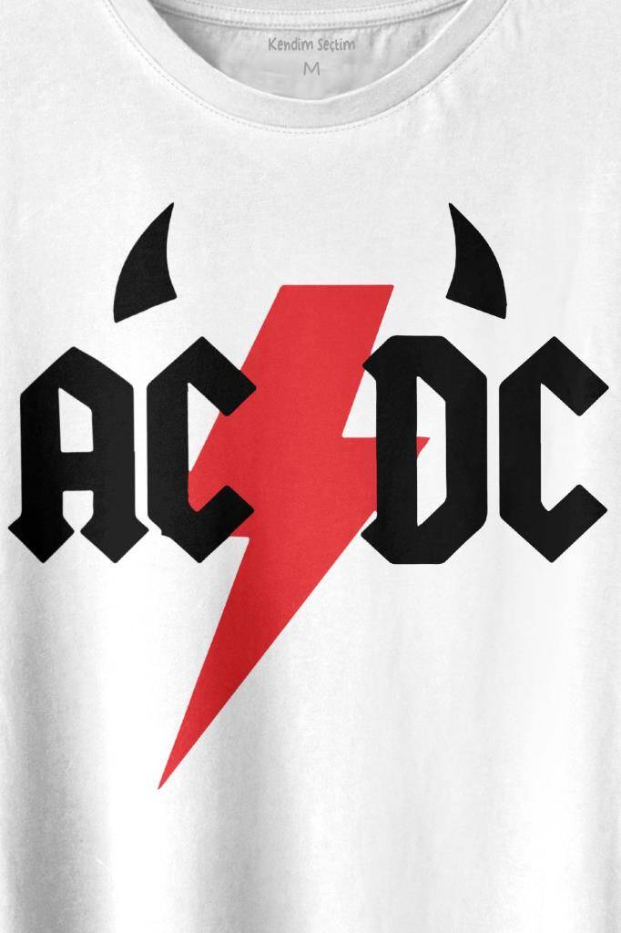 Ac Dc Alternatif Doğru Akım Music Devil Baskılı Tişört Unisex T-shirt - 2