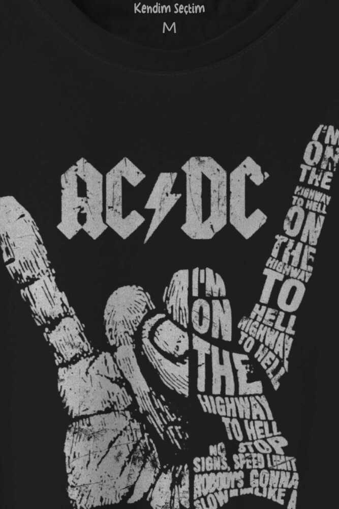 AC DC Hard Rock Music Müzik Baskılı Tişört Unisex (1)