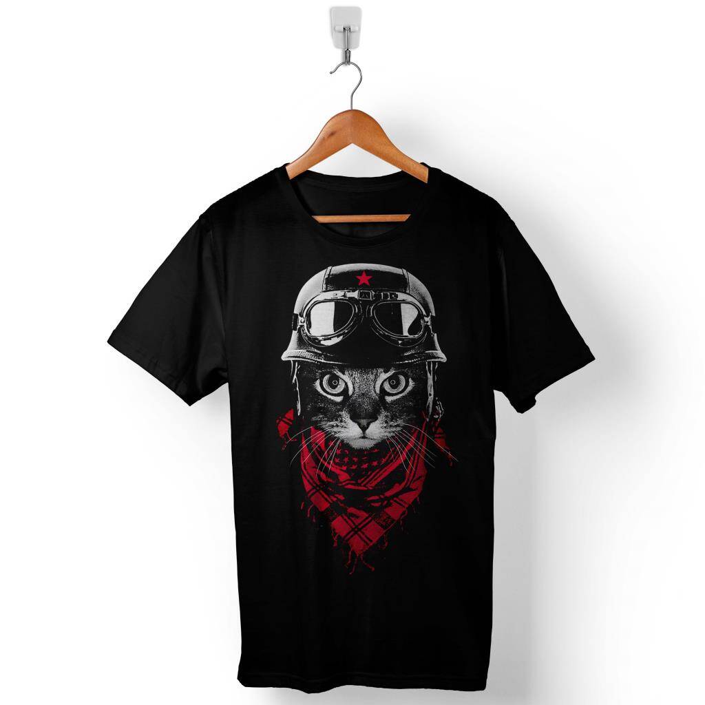 Adventurer Cat Kedi Smokin Baskılı Tişört Unisex