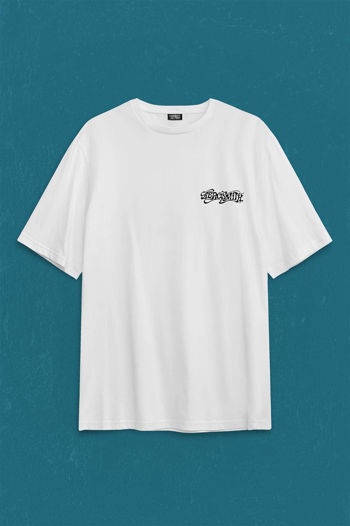 Aerosmith Steven Tyler Black On Black Wings Sırt Ön Baskılı Oversize Tişört Unisex T-Shirt