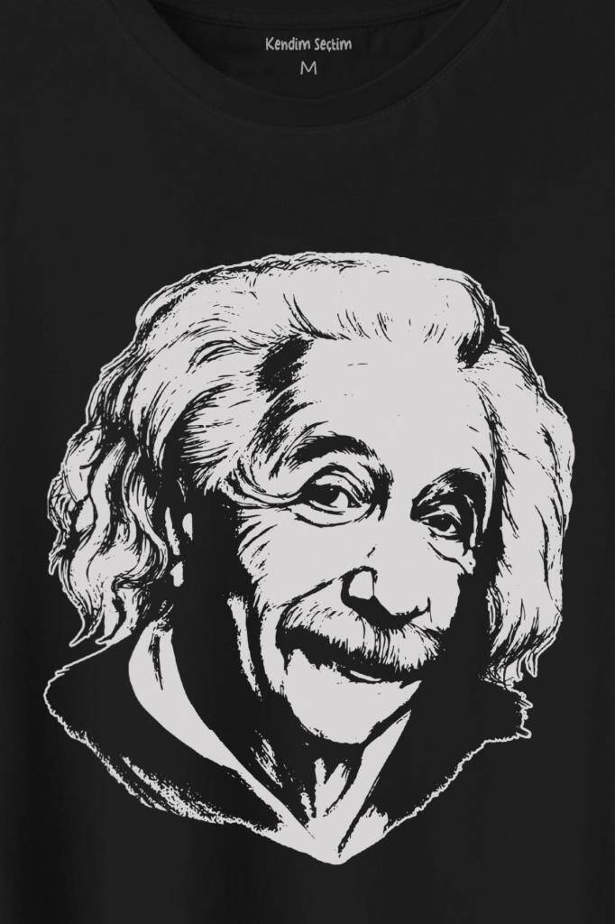 Albert Einstein İzafiyet Görelilik Teorisi Fizik Baskılı Siyah Tişört Unisex (1)