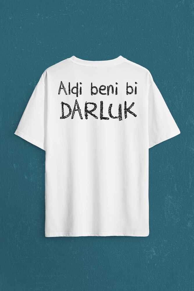 Aldi Beni Bi Darluk Darlık Karadeniz Trabzon Of Sırt Ön Baskılı Beyaz Oversize Tişört Unisex (1)
