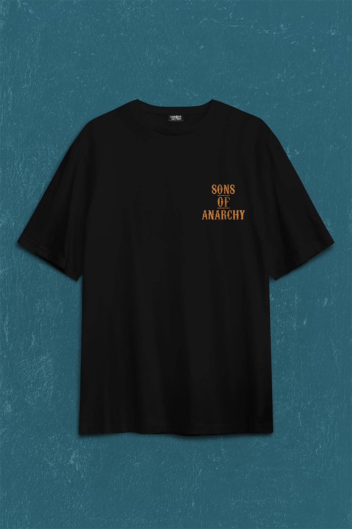 Anarşi Eylem I How To Draw The Sons Of Anarchy Sırt Ön Baskılı Siyah Oversize Tişört Unisex (1)