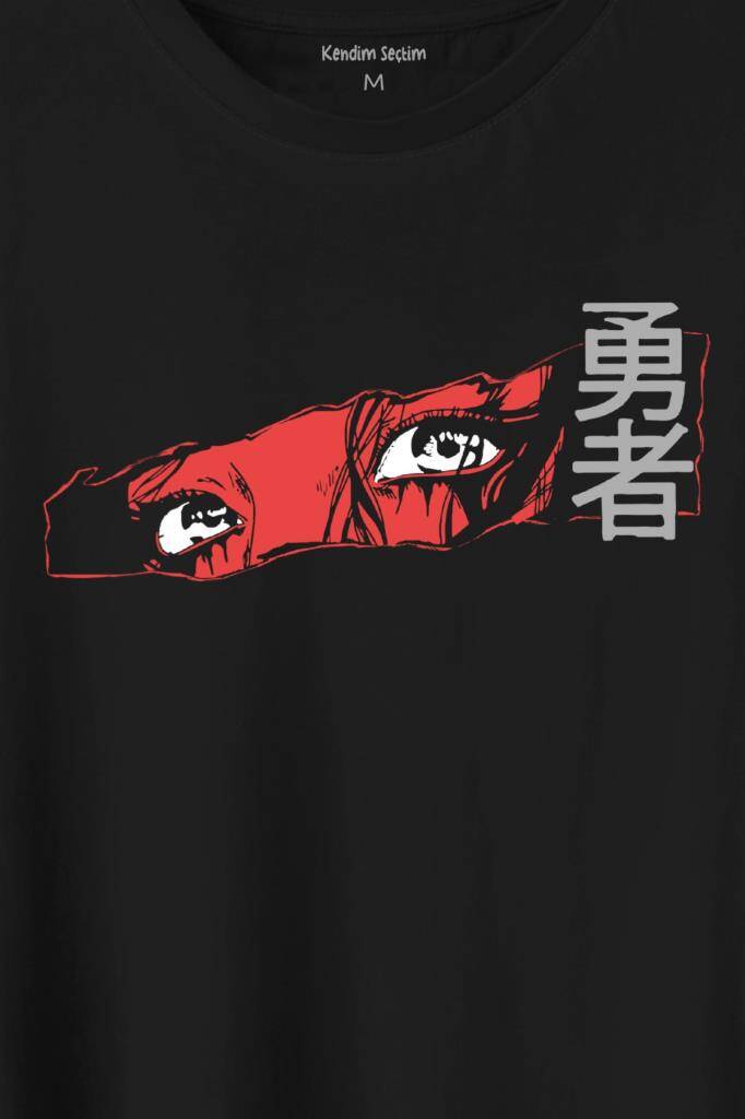Anime Eyes Japanese Göz Japonca Urban Street Baskılı Tişört Unisex T-Shirt (1)