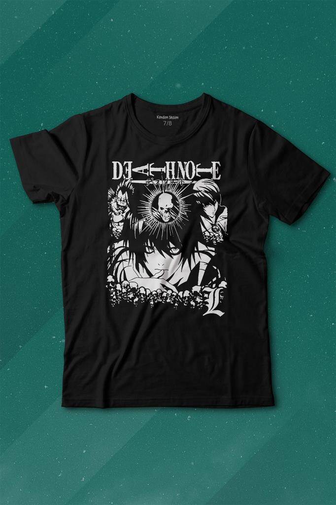Anime Death Note Skull King Crow Baskılı Tişört Çocuk T-shirt