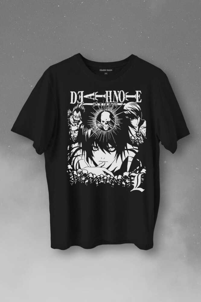 Anime Death Note Skull King Crow Baskılı Tişört Unisex T-Shirt