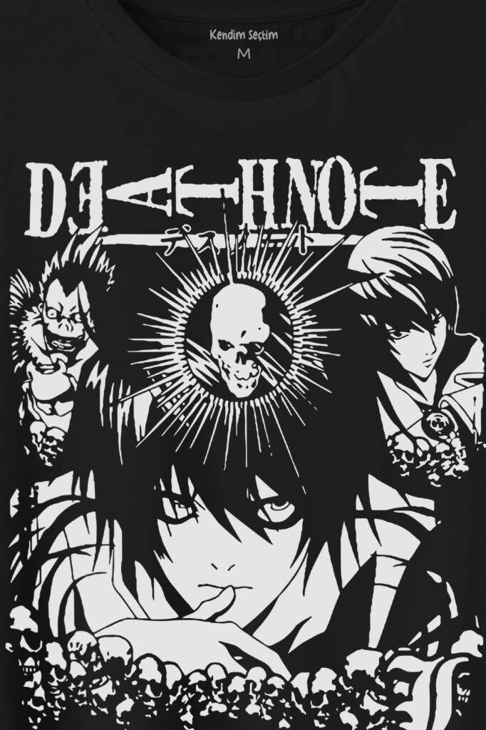 Anime Death Note Skull King Crow Baskılı Tişört Unisex T-Shirt (1)