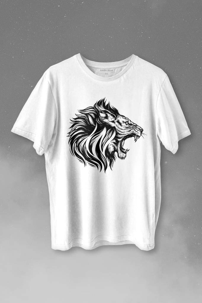Aslan Lion Head Champion Şampiyon Kral King Galata Baskılı Tişört Unisex