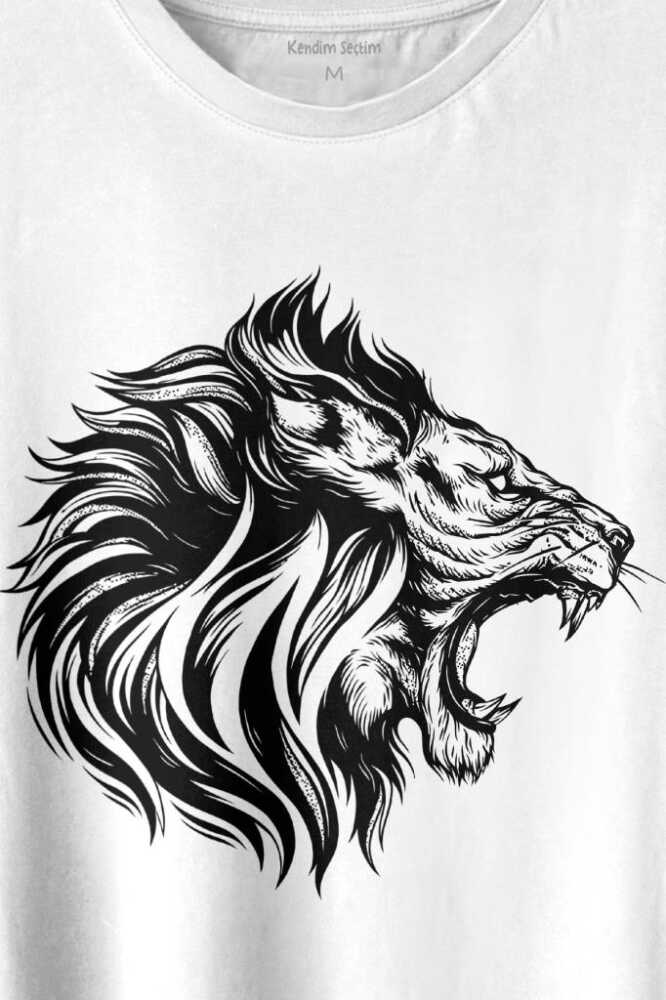 Aslan Lion Head Champion Şampiyon Kral King Galata Baskılı Tişört Unisex (1)