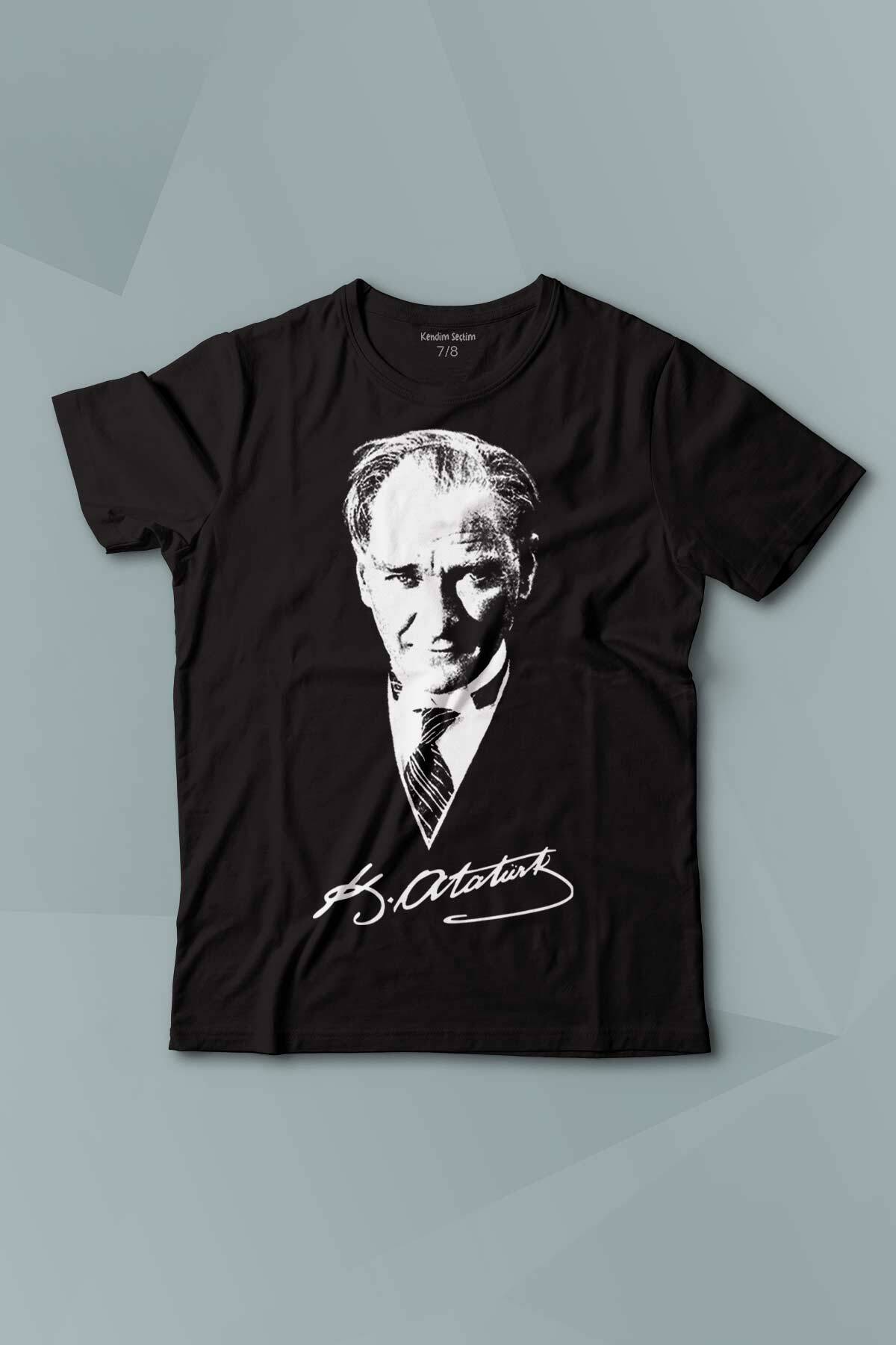 Atatürk 10 Kasım Gazi Mustafa Kemal 100. Yıl 1938 Baskılı Siyah Çocuk Tişört