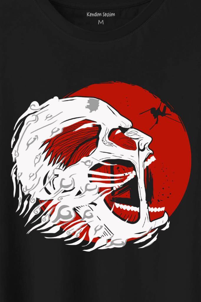 Attack On Titan Anime Japanese Japonca Dizi Baskılı Tişört Unisex T-Shirt (1)