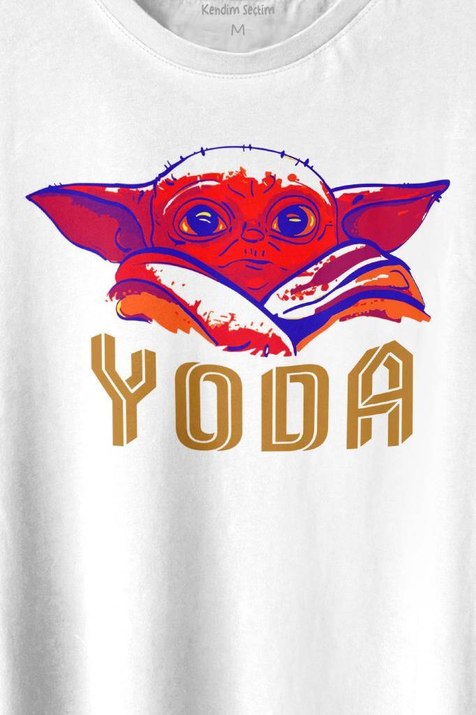 Baby on Board Yoda Star Wars Kahverengi Bebek Mandalorian Baskılı Beyaz Tişört Unisex (1)