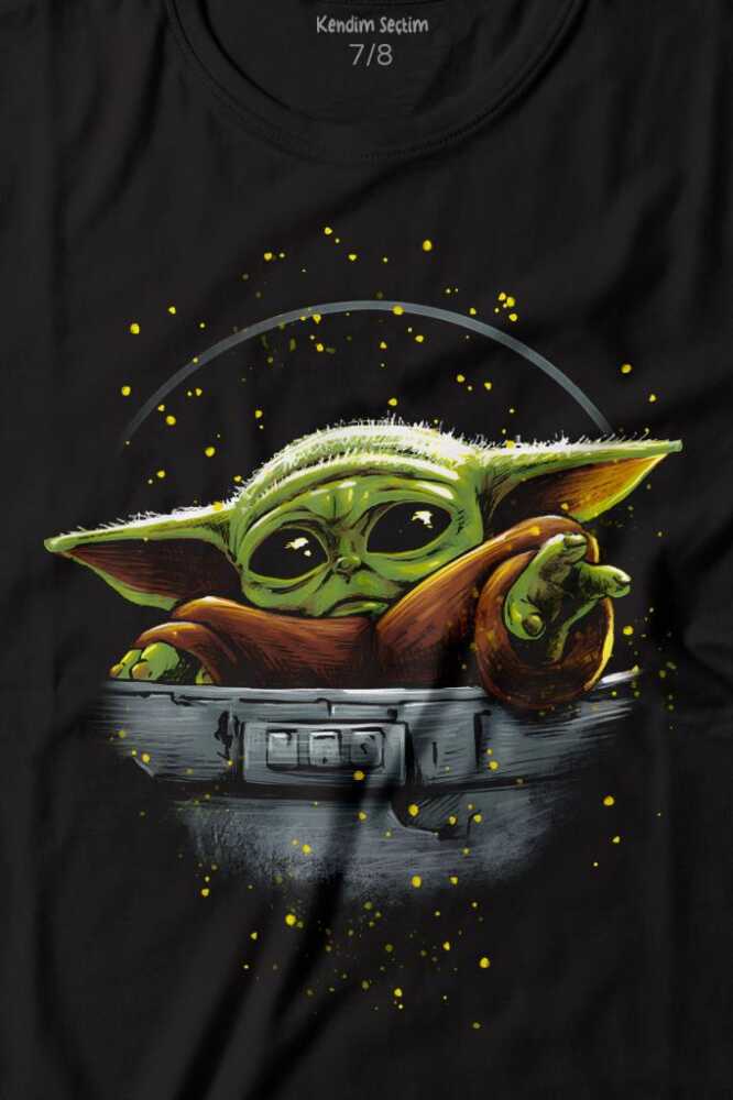 Baby on Board Yoda Star Wars Yeşil Bebek Mandalorian Baskılı Çocuk Tişört (1)