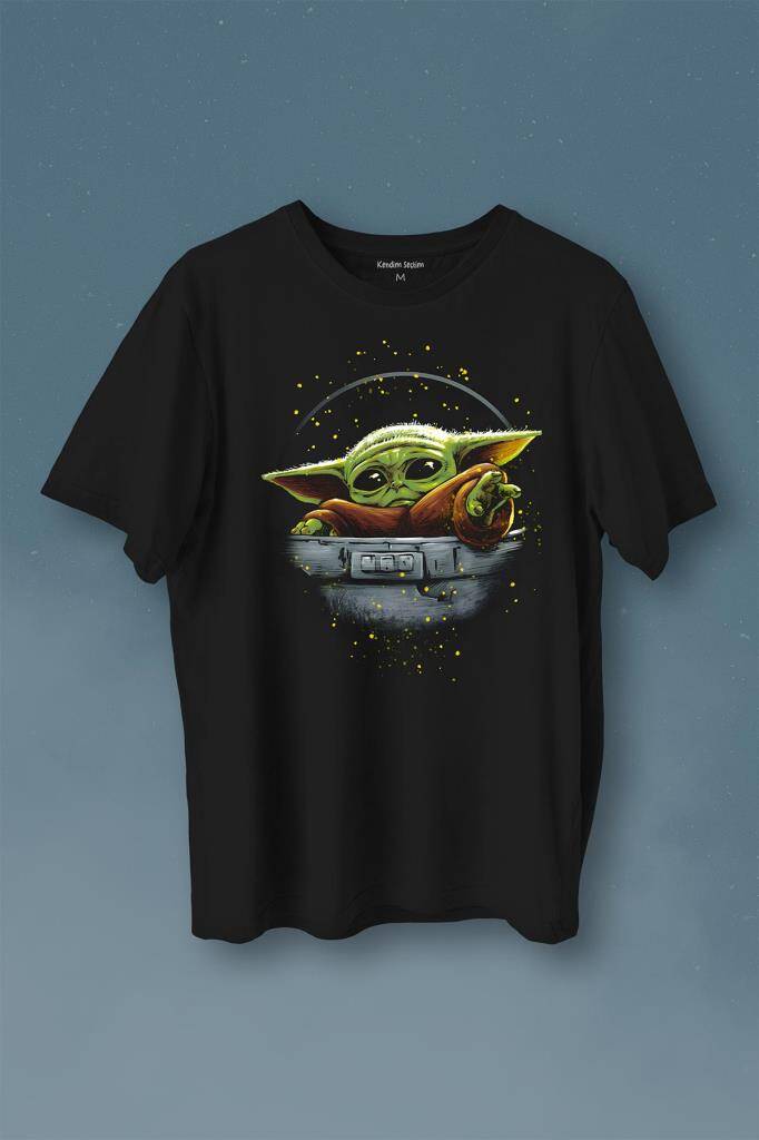 Baby On Board Yoda Star Wars Yeşil Bebek Mandalorian Baskılı Tişört Unisex