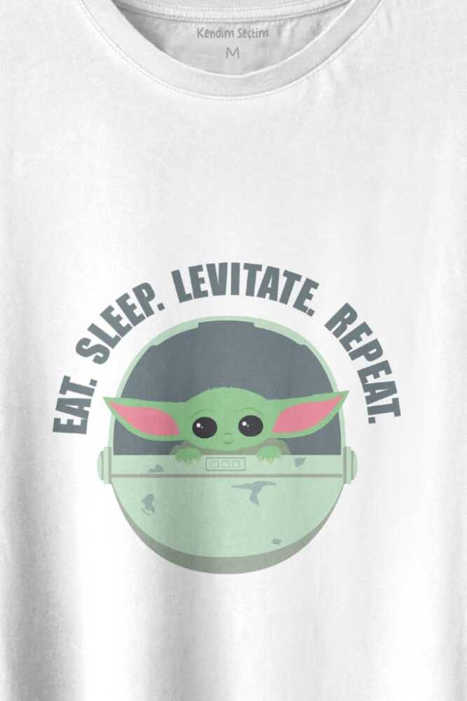Baby Yoda The Mandalorian Star Wars Bebek Yoda Baskılı Beyaz Tişört Unisex (1)