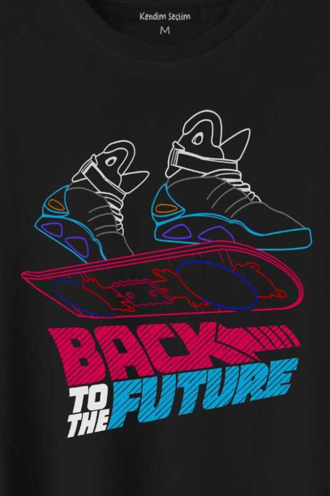 Back To The Future Geleceğe Dönüş Uçan Kaykay Baskılı Tişört Unisex (1)