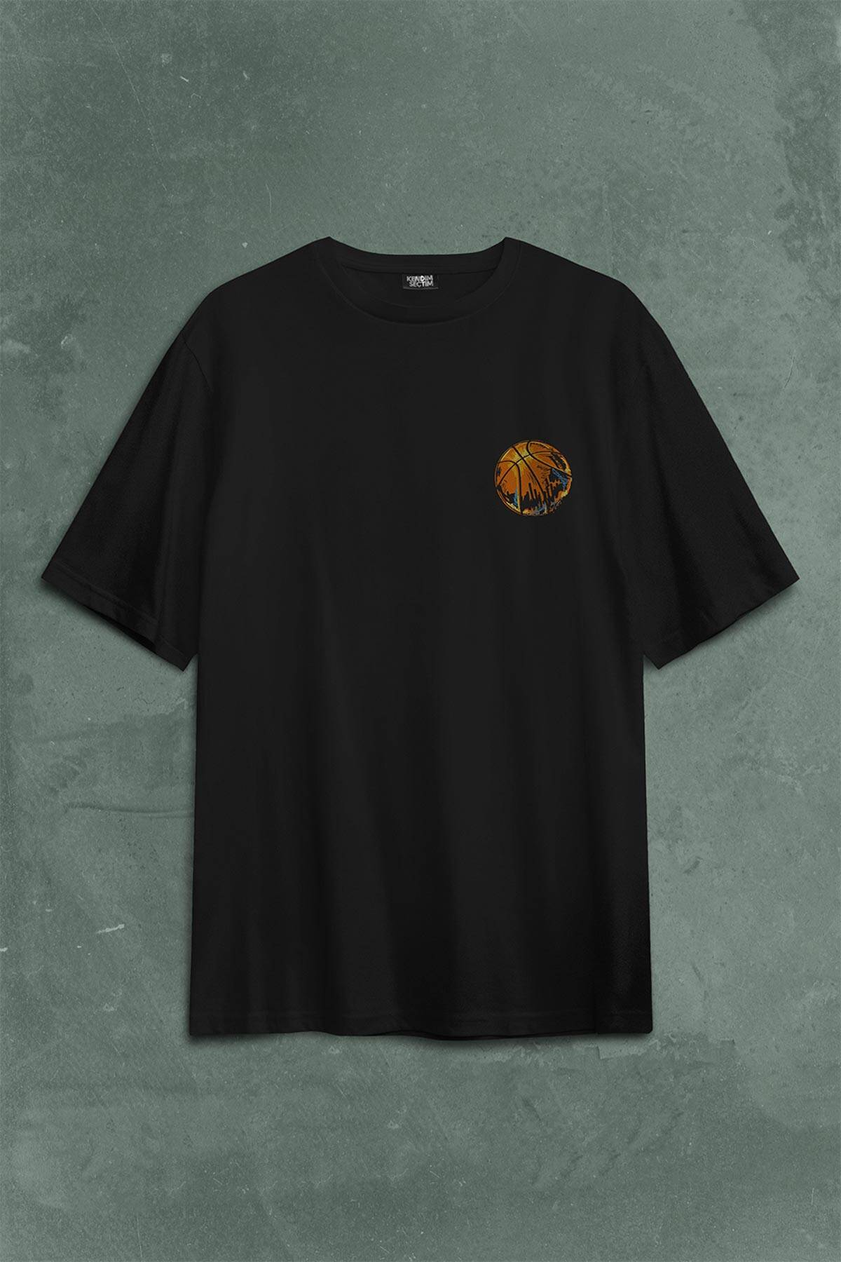 Baller Basketball Basketbol Nba Basketçi Üçlük Sırt Ön Baskılı Oversize Tişört Unisex