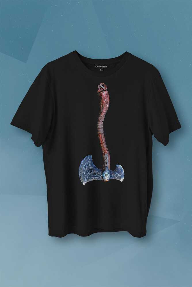 Balta Antik Eski Dönem Savaşçı Baltası Baskılı Tişört Unisex
