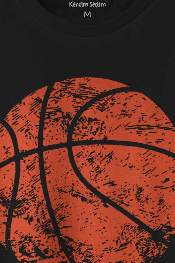 Basketball Vintage Grunge Retro Basket Topu Baskılı Tişört Unisex T-shirt (1)