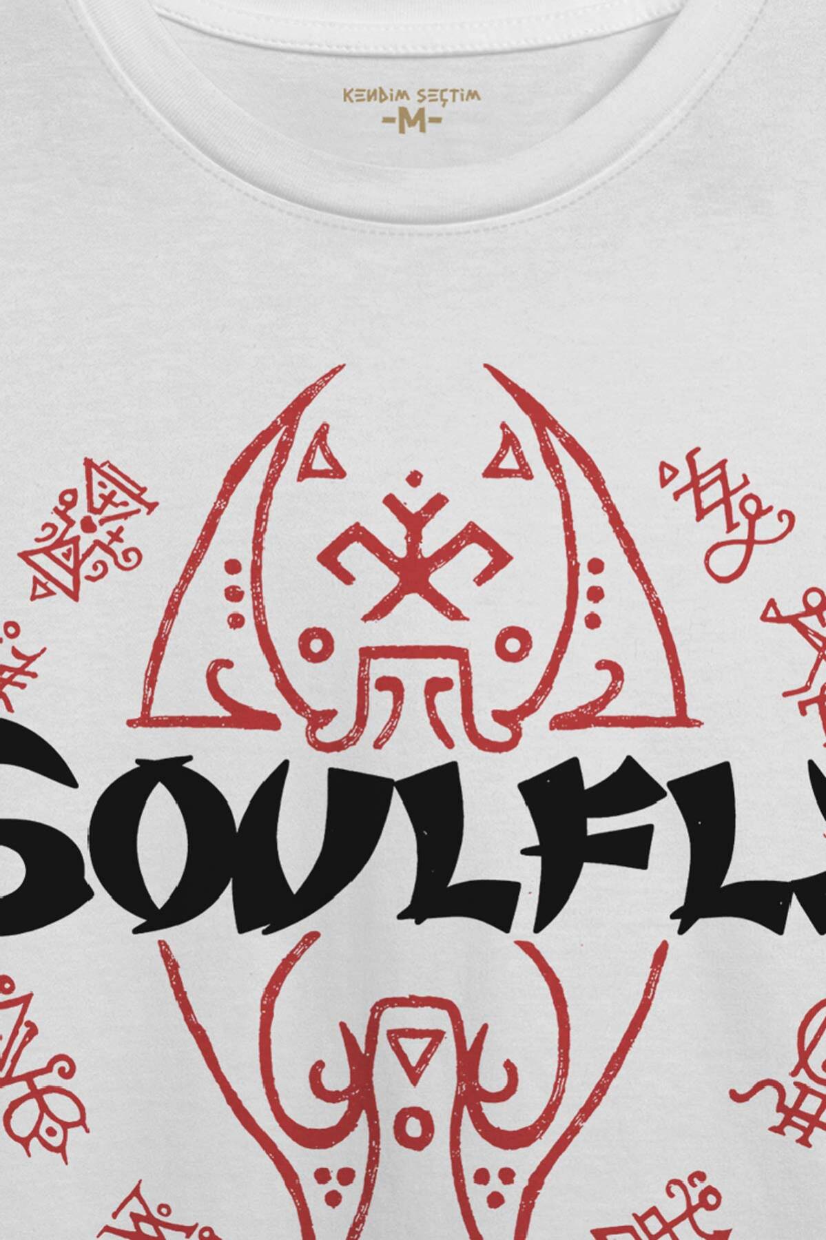 Baskılı Unisex Tişört Renk Soulfly Metal Music Müzik Pamuklu Beyaz T-shirt - 2