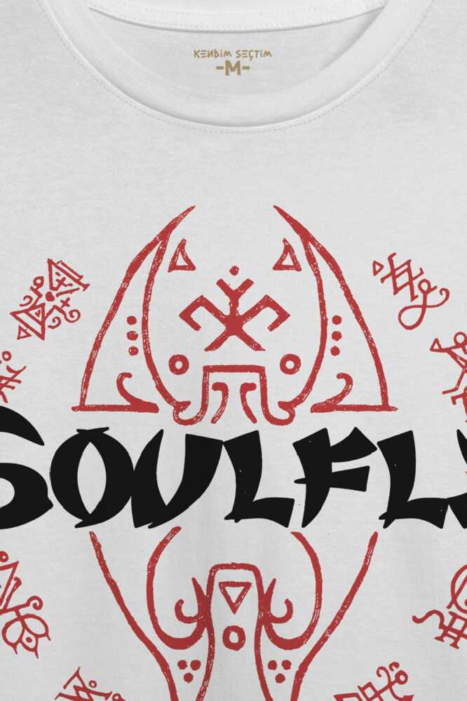 Soulfly Metal Music Müzik Pamuklu Baskılı Beyaz Renk Unisex Tişört (1)