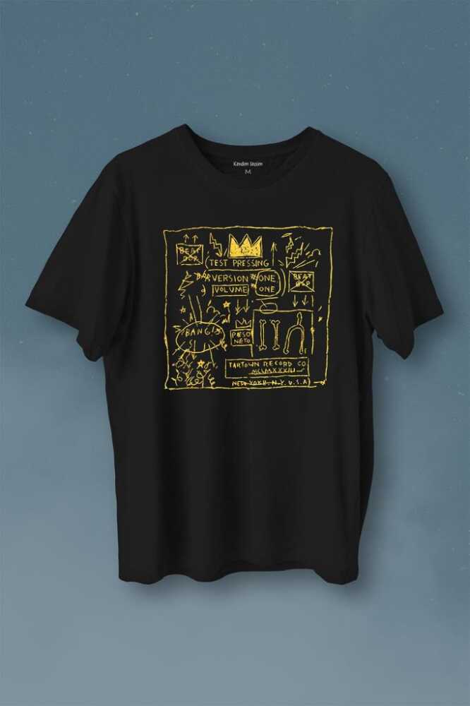 Basquiat Taç Kral King Sanat Pop Art Baskılı Tişört Unisex