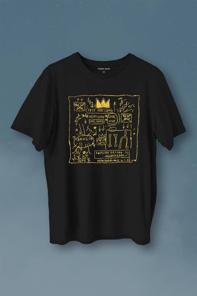 Basquiat Taç Kral King Sanat Pop Art Baskılı Tişört Unisex