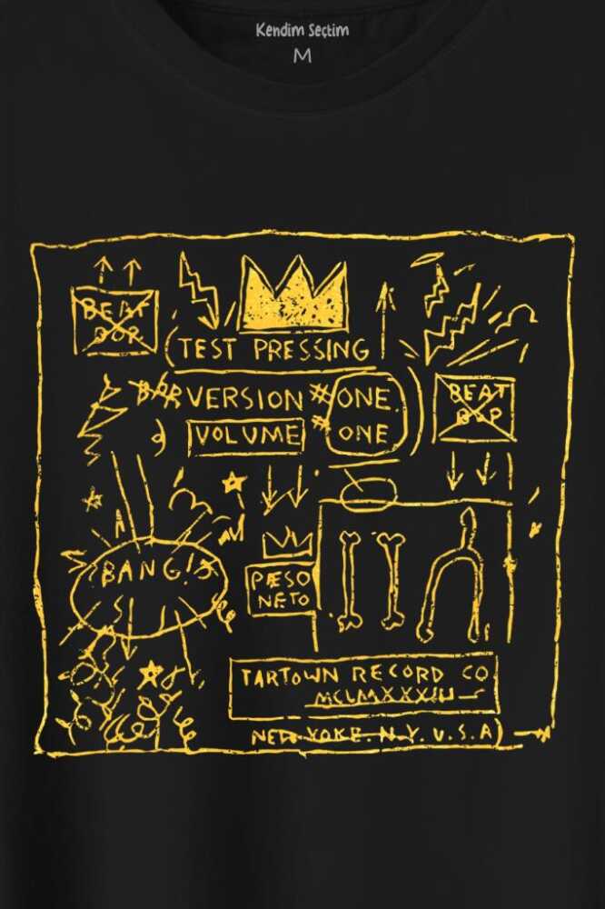 Basquiat Taç Kral King Sanat Pop Art Baskılı Tişört Unisex (1)