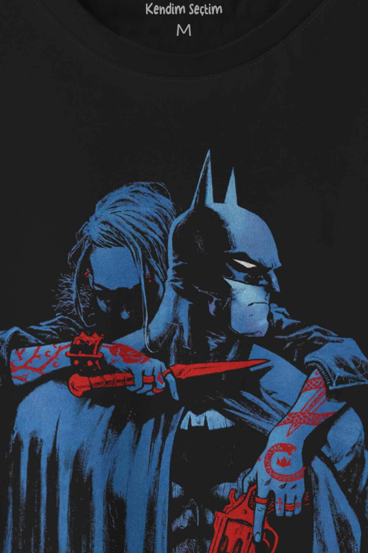 Batman Joker Kara Şövalye Dark Knight Film Baskılı Tişört Unisex (1)