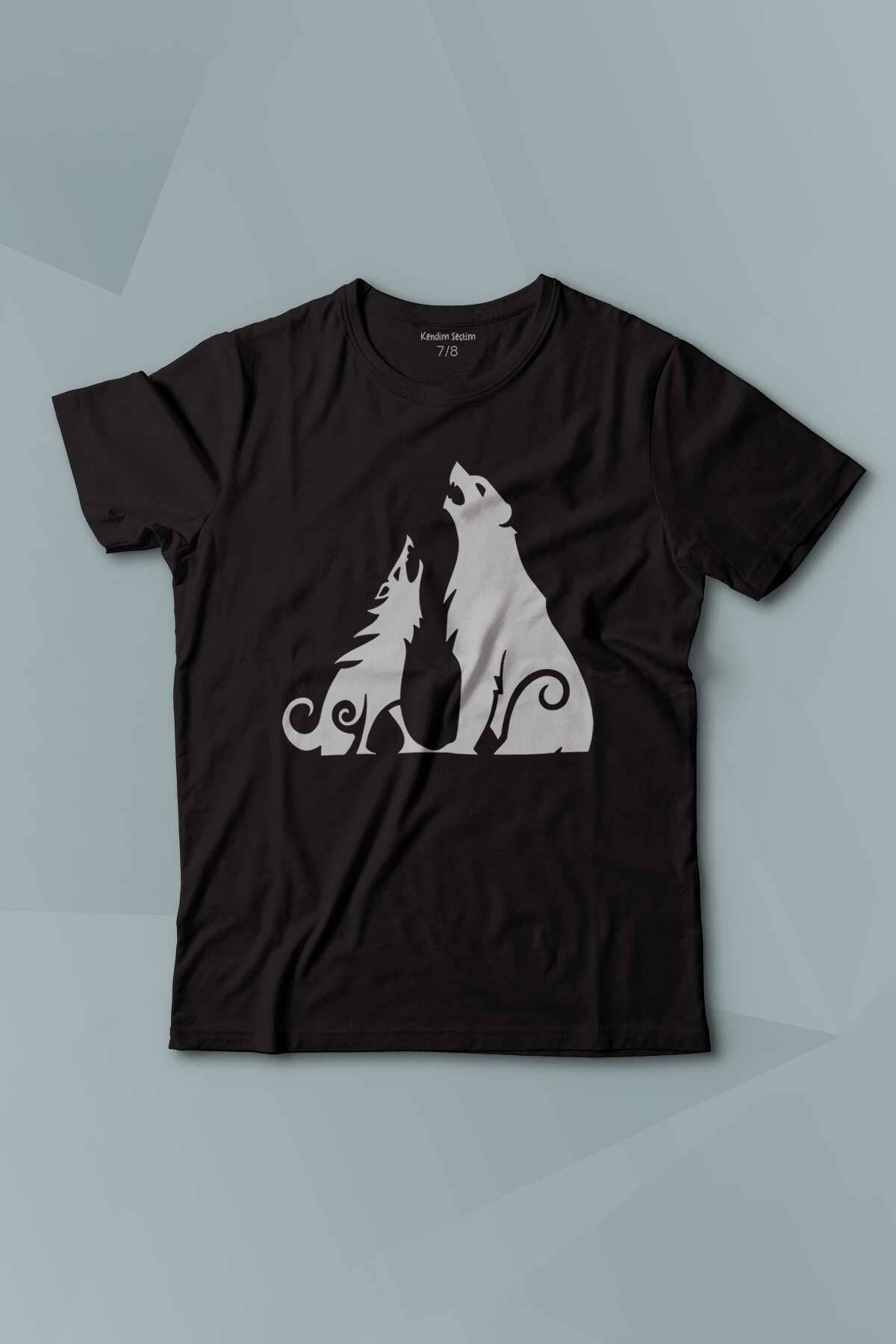 Bear and Wolf God of War Ragnarök Kısa Kollu Baskılı T-shirt Çocuk Tişört - 1