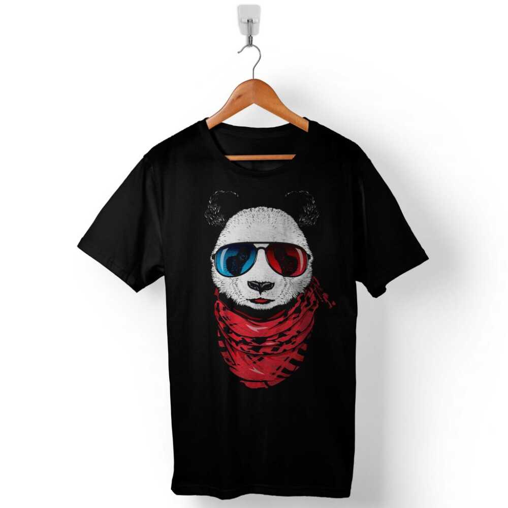 Bear Panda Gözlüklü Ayı Snow Baskılı Tişört Unisex