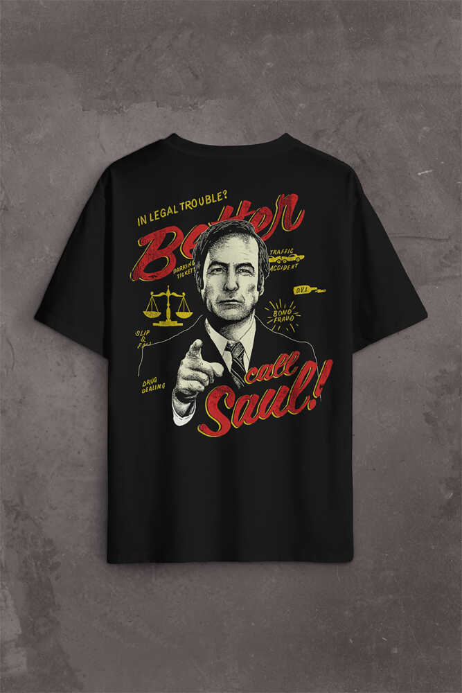 Better Call Saul Breaking Bad Dizi Film Sırt Ön Baskılı Oversize Tişört Unisex
