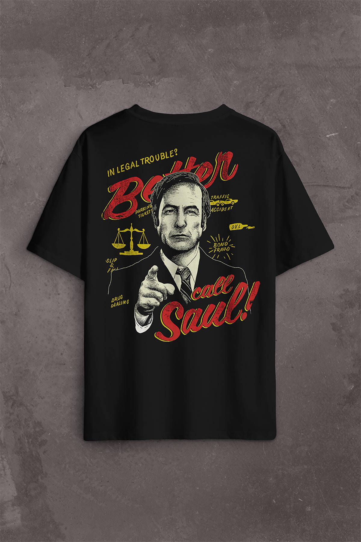 Better Call Saul Breaking Bad Dizi Film Sırt Ön Baskılı Oversize Tişört Unisex