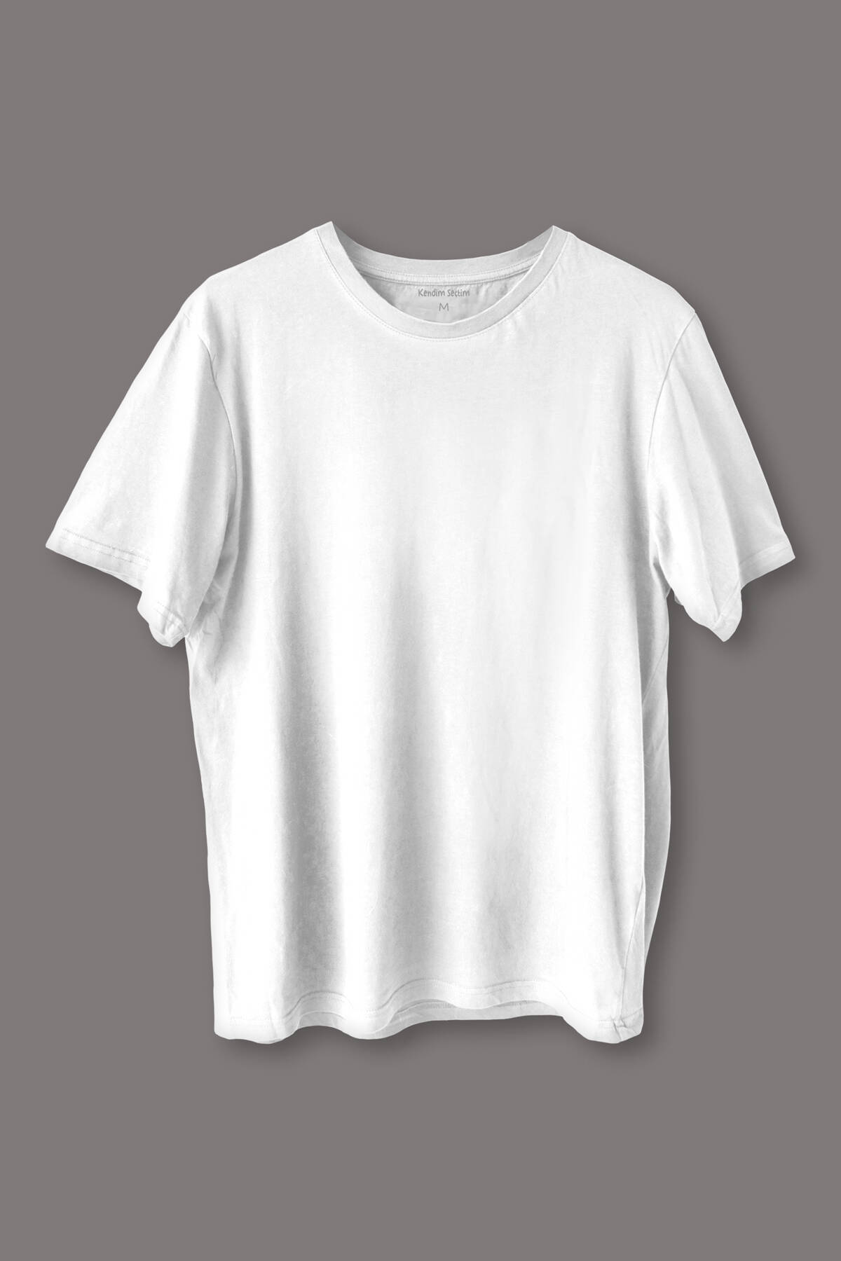 Beyaz Basic Regular Fit Unisex Düz Tişört