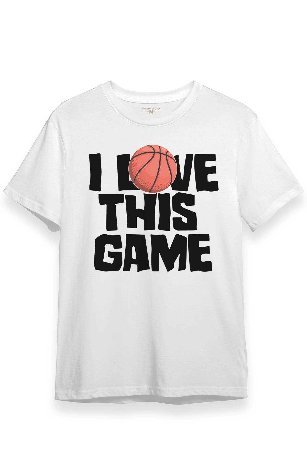 Basketball I Love This Game Basketbol Spor Beyaz Unisex Tişört