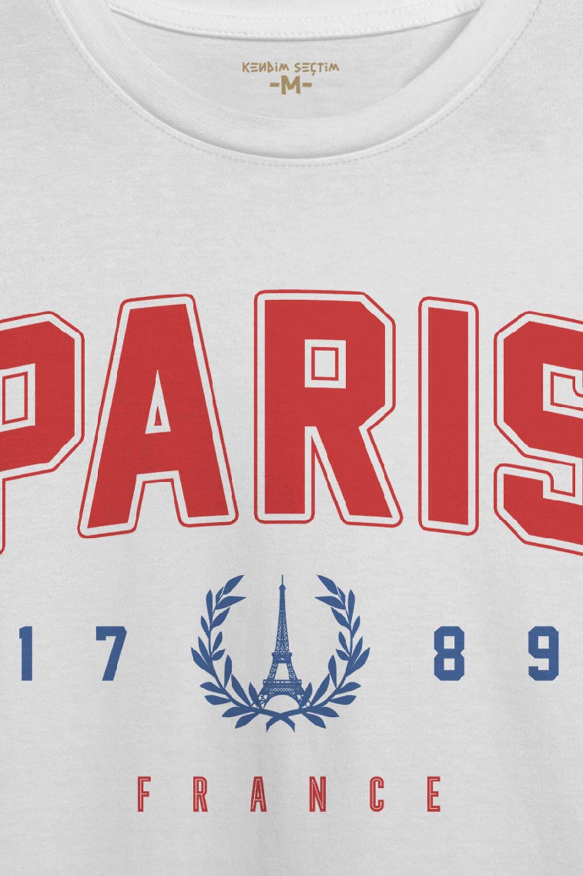 Paris Fransa City France Şehir Kısa Kollu Baskılı Beyaz Unisex Tişört (1)