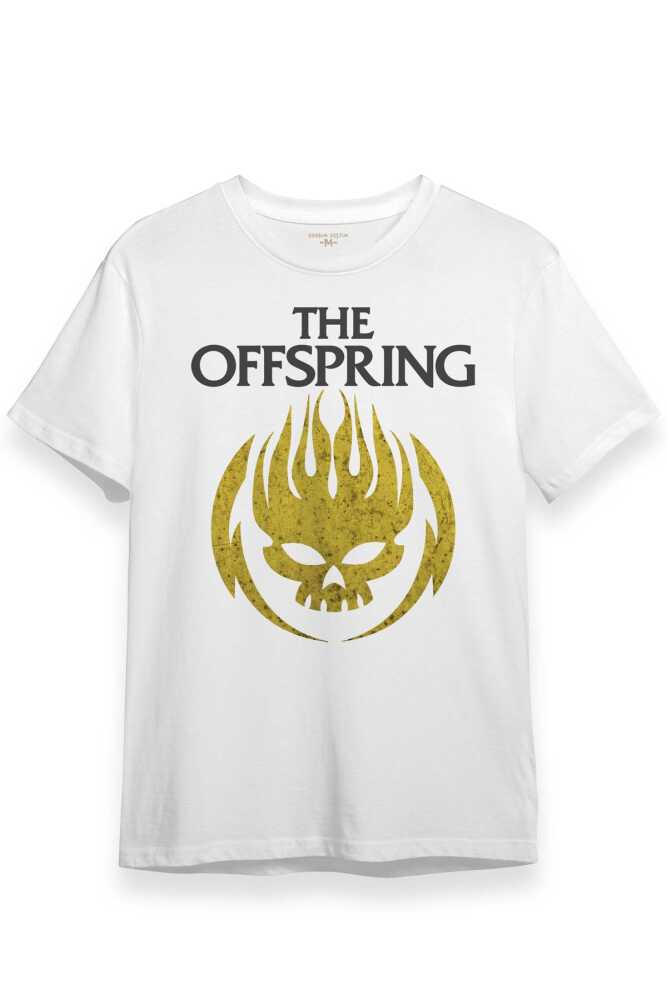 Beyaz T-shirt The Offspring Rock Punk Music Baskılı Unisex Tişört