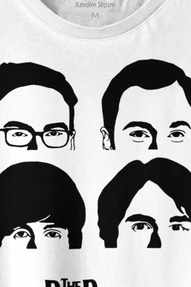 Big Bang Theory Dizi The Beatles Rock Kısa Kollu Baskılı Erkek T-shirt Unisex Tişört (1)