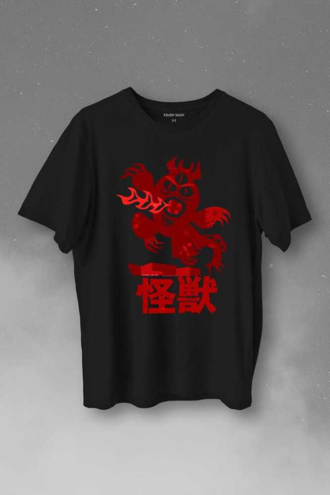 Big Hero 6 Fred Kaiju Büyük Kahraman Baskılı Siyah Tişört Unisex
