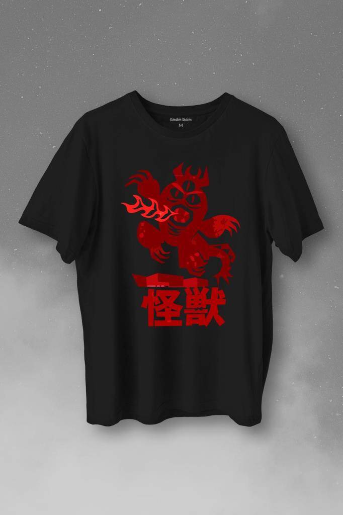 Big Hero 6 Fred Kaiju Büyük Kahraman Baskılı Siyah Tişört Unisex