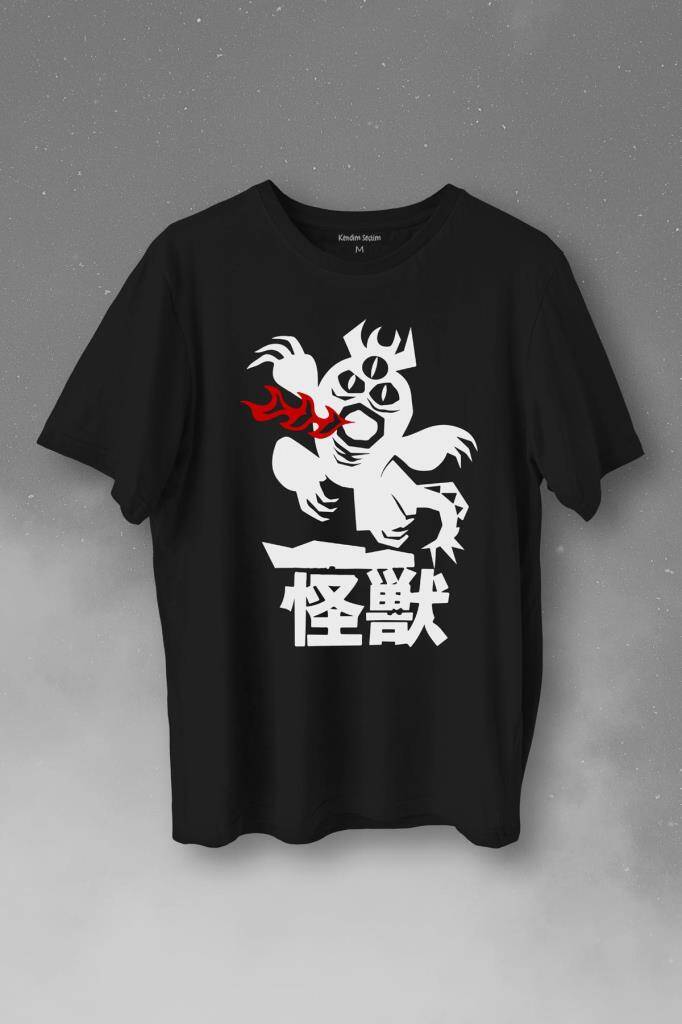 Fred Kaiju Big Hero 6 Büyük Kahraman Baskılı Siyah Tişört Unisex