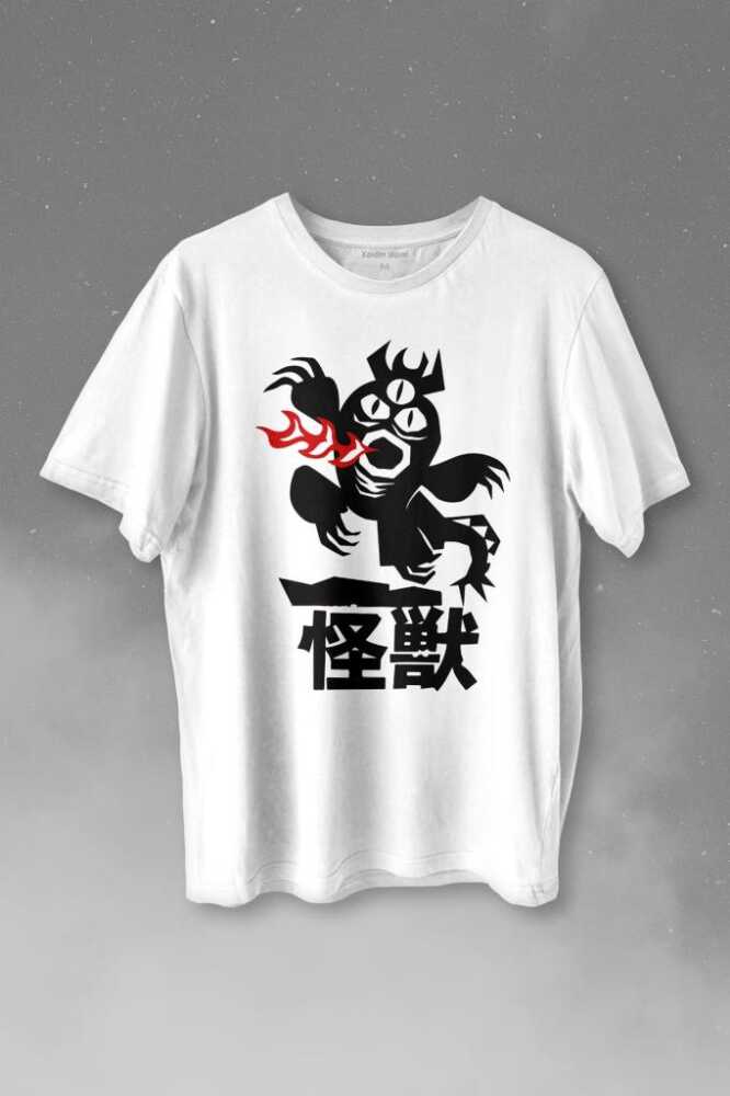 Fred Kaiju Big Hero 6 Büyük Kahraman Baskılı Beyaz Tişört Unisex