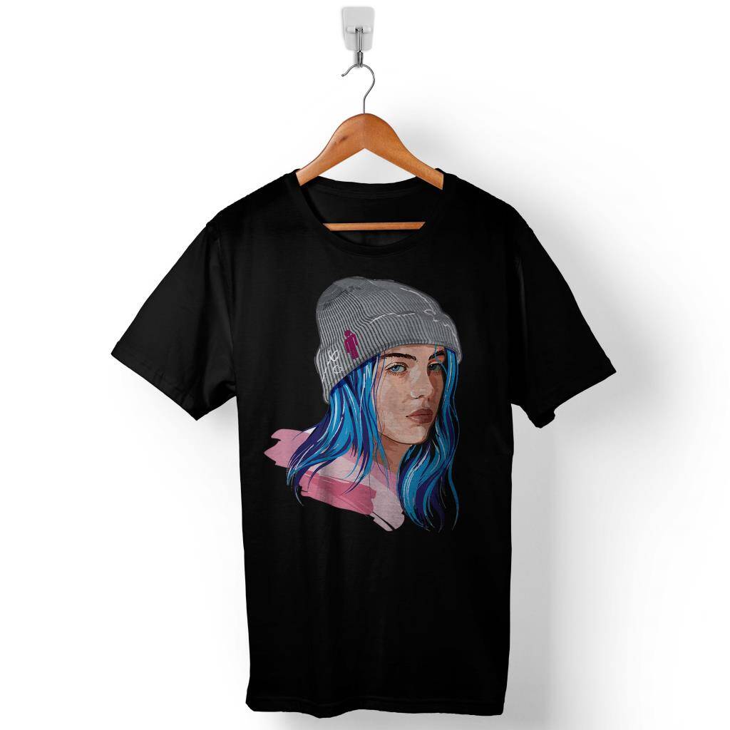 Billie Eilish Ocean Eyes İllüstrasyon Baskılı Tişört Unisex