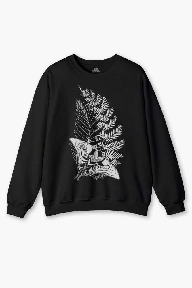 Firefly Oyun Game Last Of Us Kelebek Baskılı Siyah Bisiklet Yaka Sweatshirt
