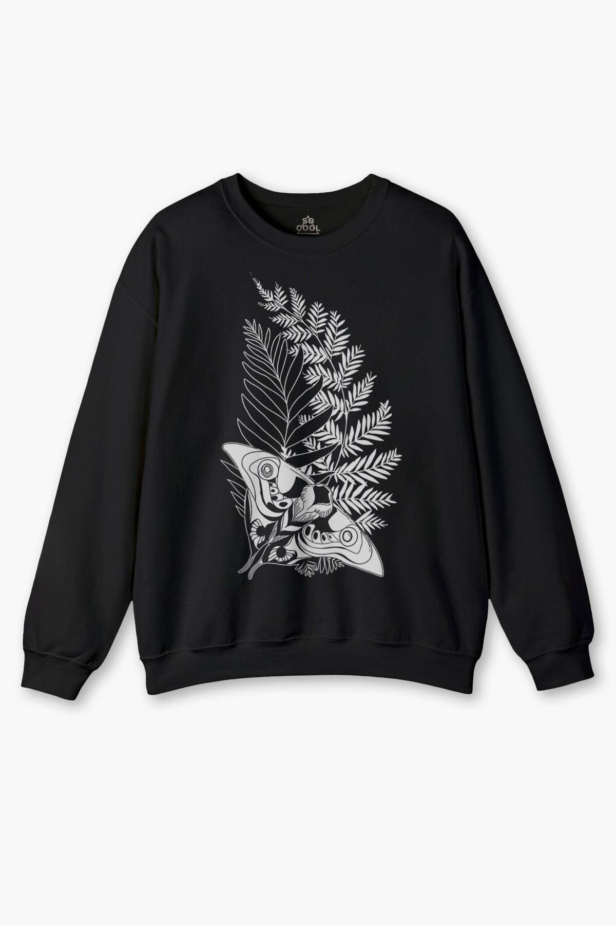 Firefly Oyun Game Last Of Us Kelebek Baskılı Siyah Bisiklet Yaka Sweatshirt