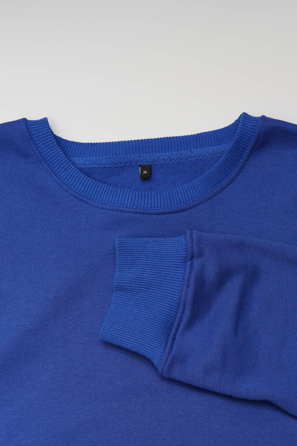 Bisiklet Yaka Sweatshirt New York Yazılı America Şehir Baskılı Mavi Sweat (1)