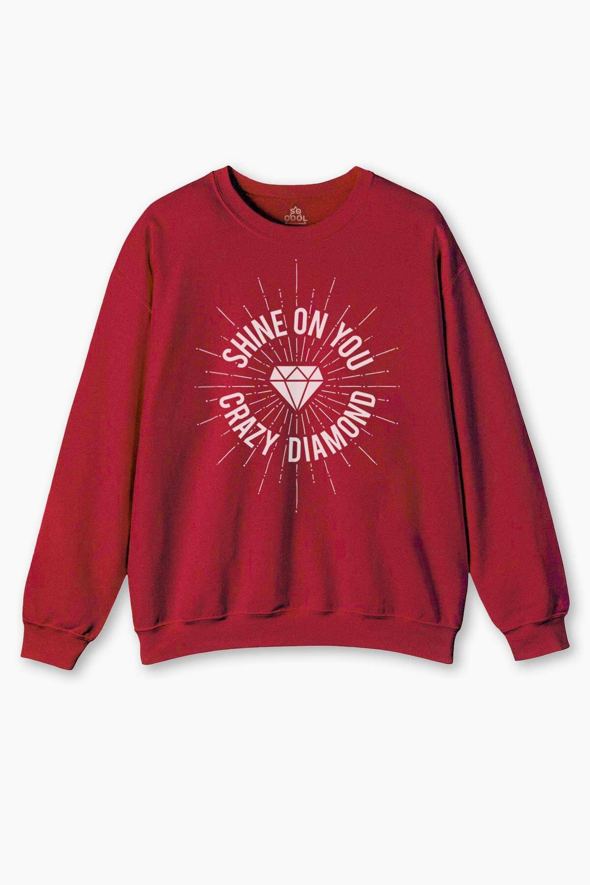 Shine On You Crazy Diamond Pink Floyd Baskılı Bisiklet Yaka Sweatshirt
