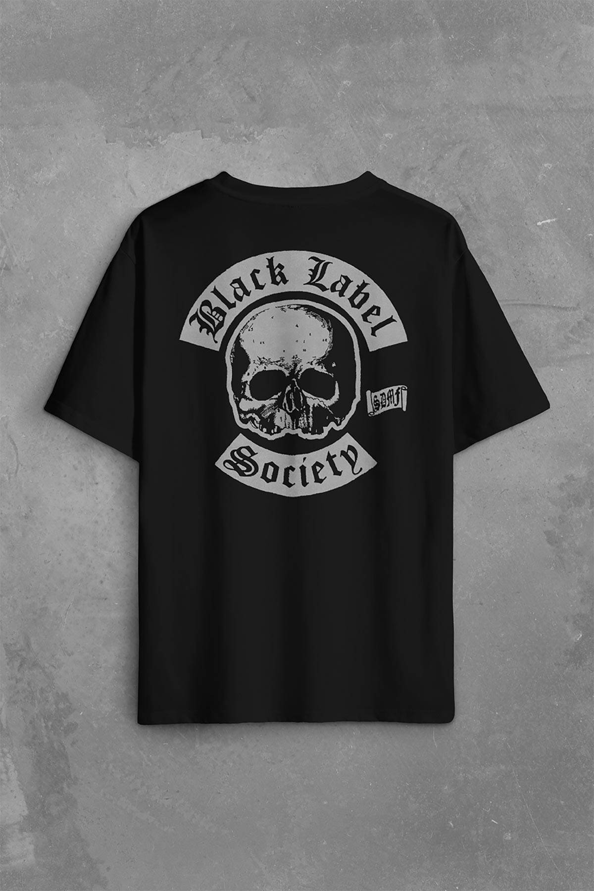 Black Label Socıety Anarchy Sırt Ön Baskılı Oversize Tişört Unisex T-Shirt - 2