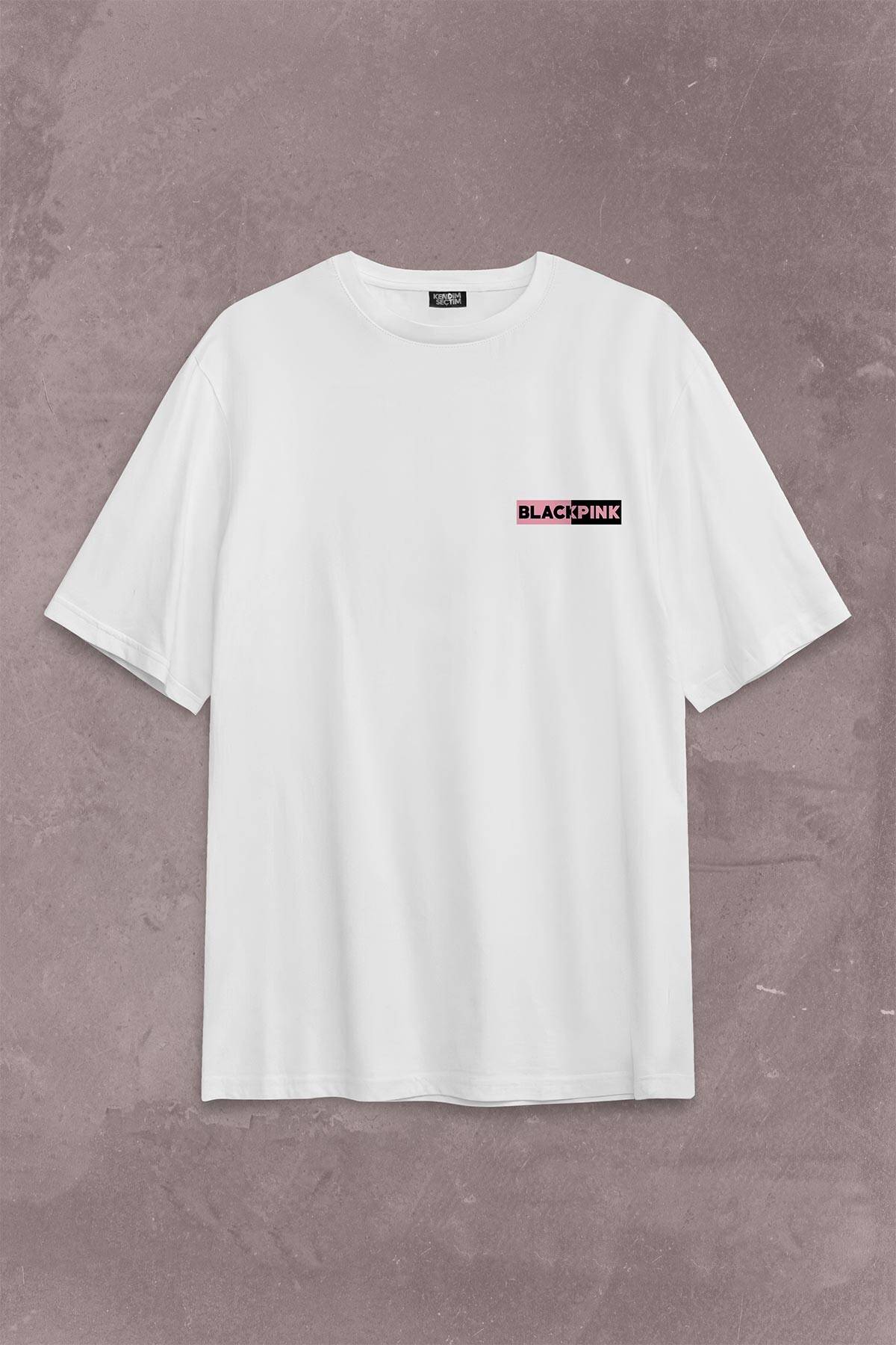 BlackPink In Your Area Müzik Güney Kore Sırt Ön Baskılı Beyaz Oversize Tişört Unisex